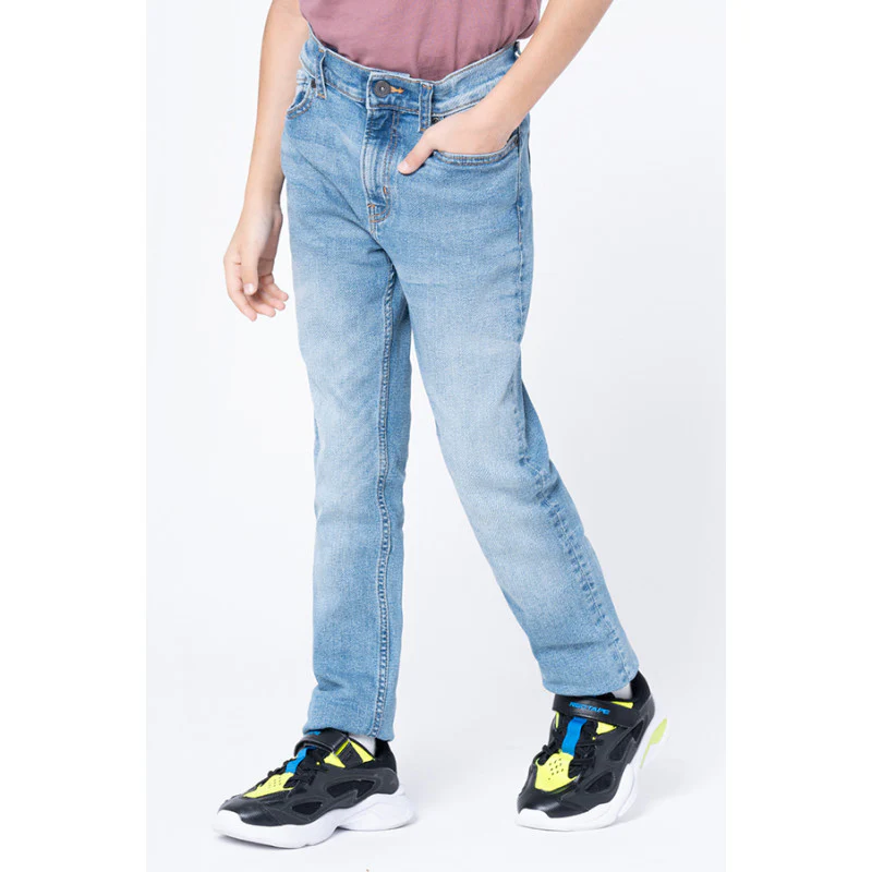 Boys Mid Blue Skinny Jeans - Image 4