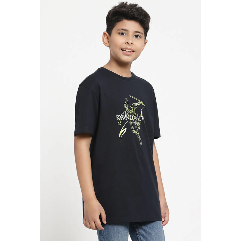 Boys Navy Graphic Print T-Shirt - Image 2