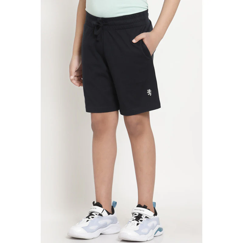 Boys Navy Solid Activewear Shorts - Image 2