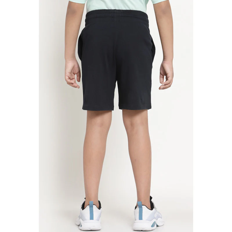 Boys Navy Solid Activewear Shorts - Image 3