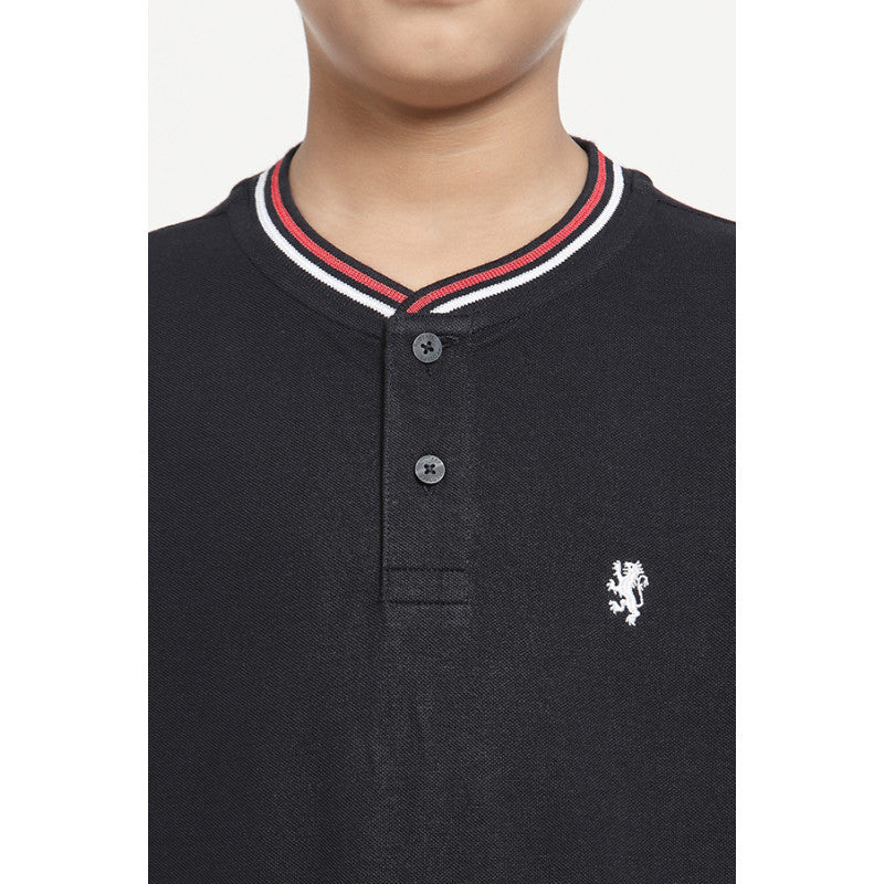 Boys Navy Solid T-Shirt - Image 4