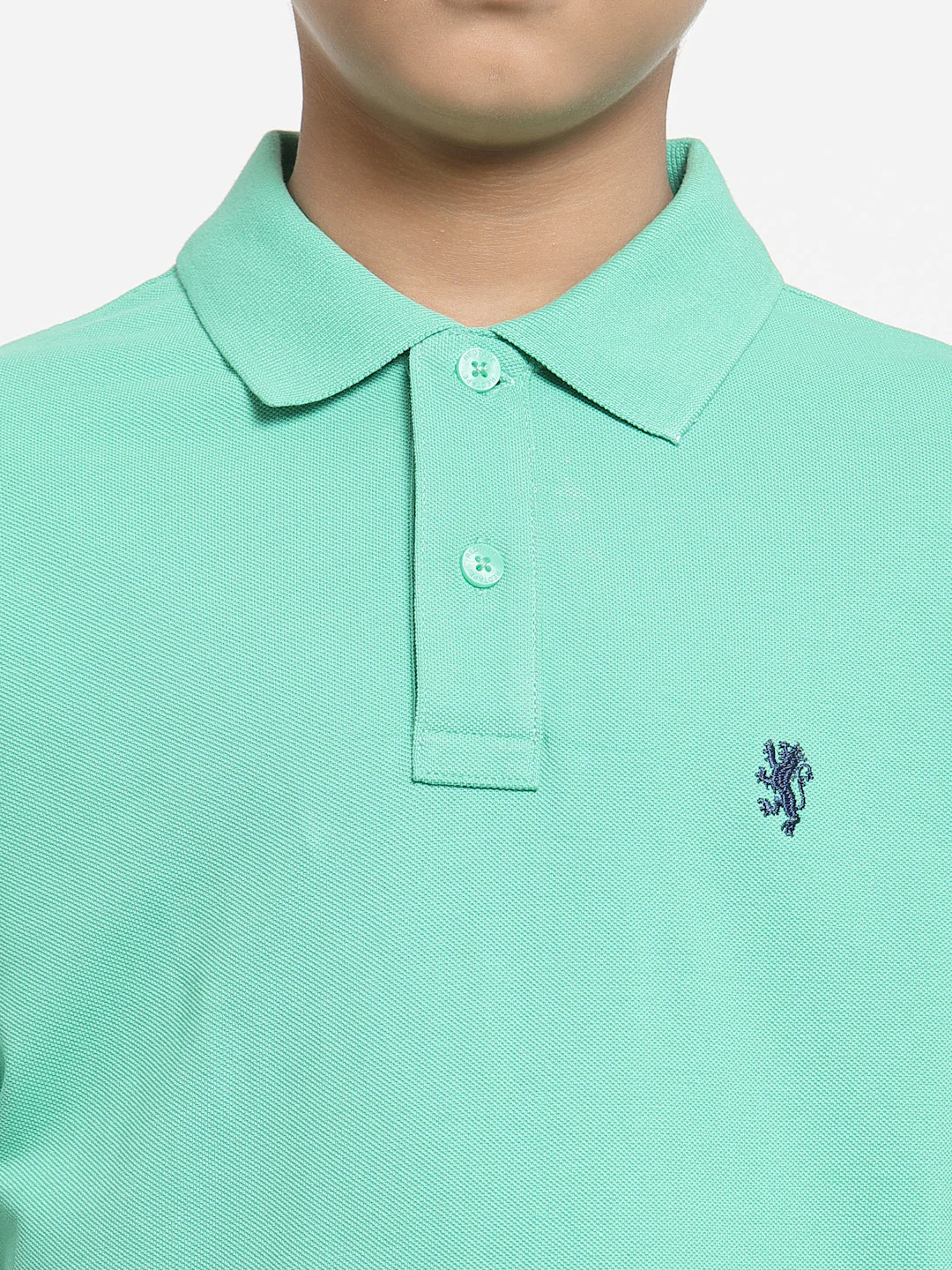 Boys Parrot Green Solid T-Shirt - Image 4