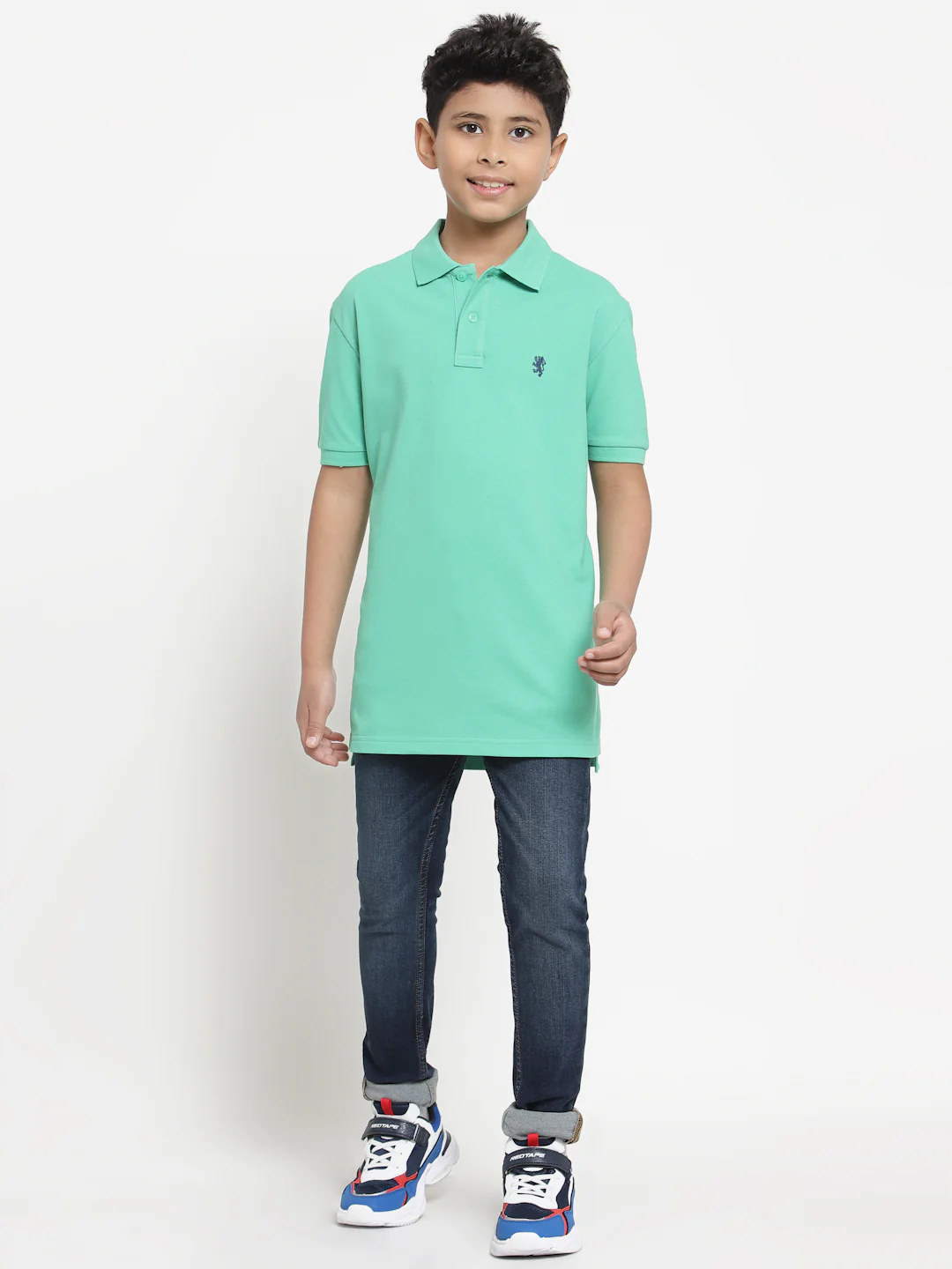 Boys Parrot Green Solid T-Shirt - Image 5