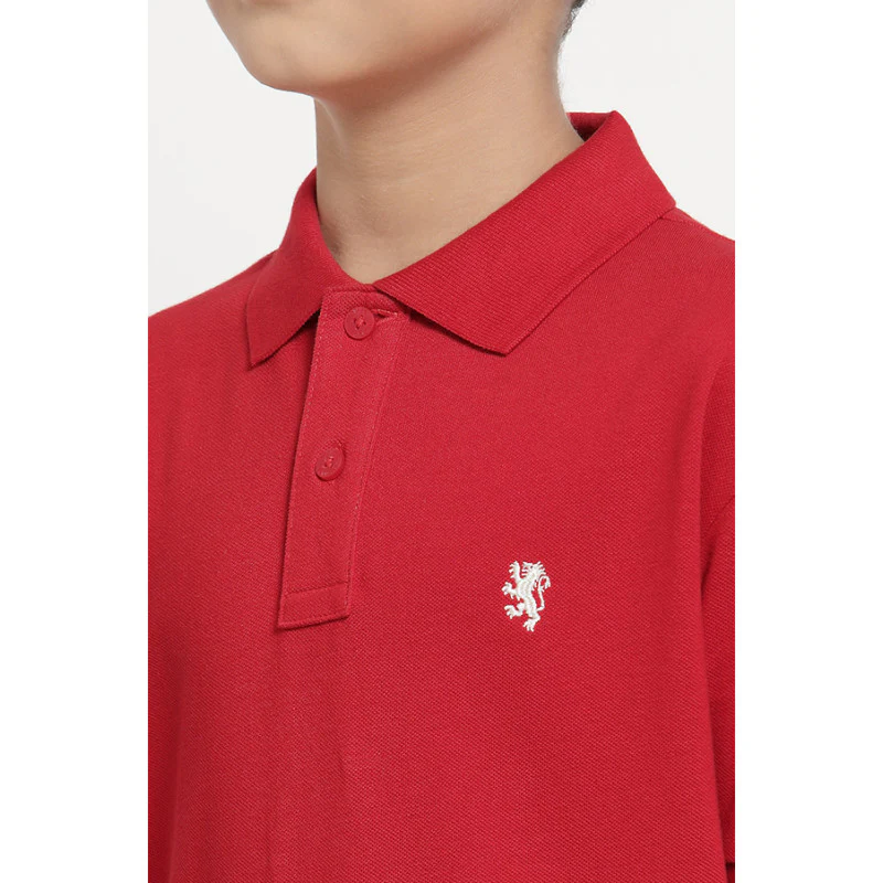 Boys Red Solid T-Shirt - Image 4