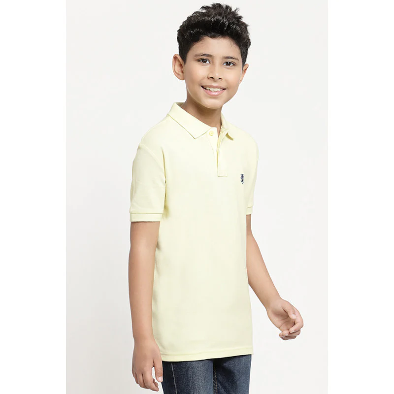 Boys Yellow Solid T-Shirt - Image 2