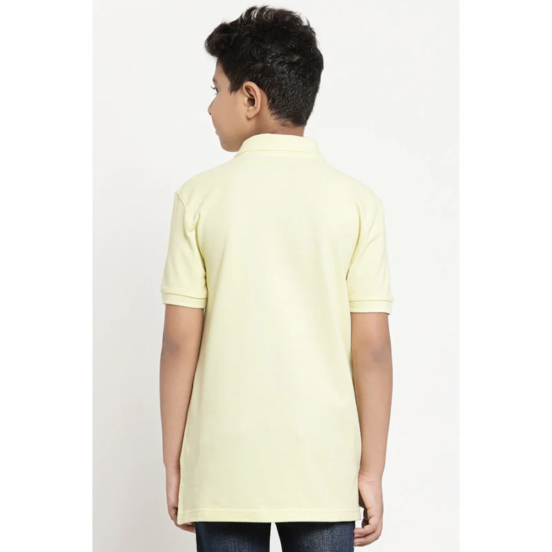 Boys Yellow Solid T-Shirt - Image 3