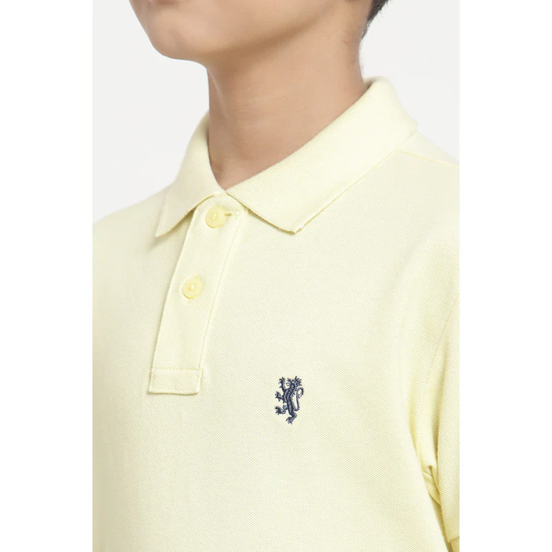 Boys Yellow Solid T-Shirt - Image 4