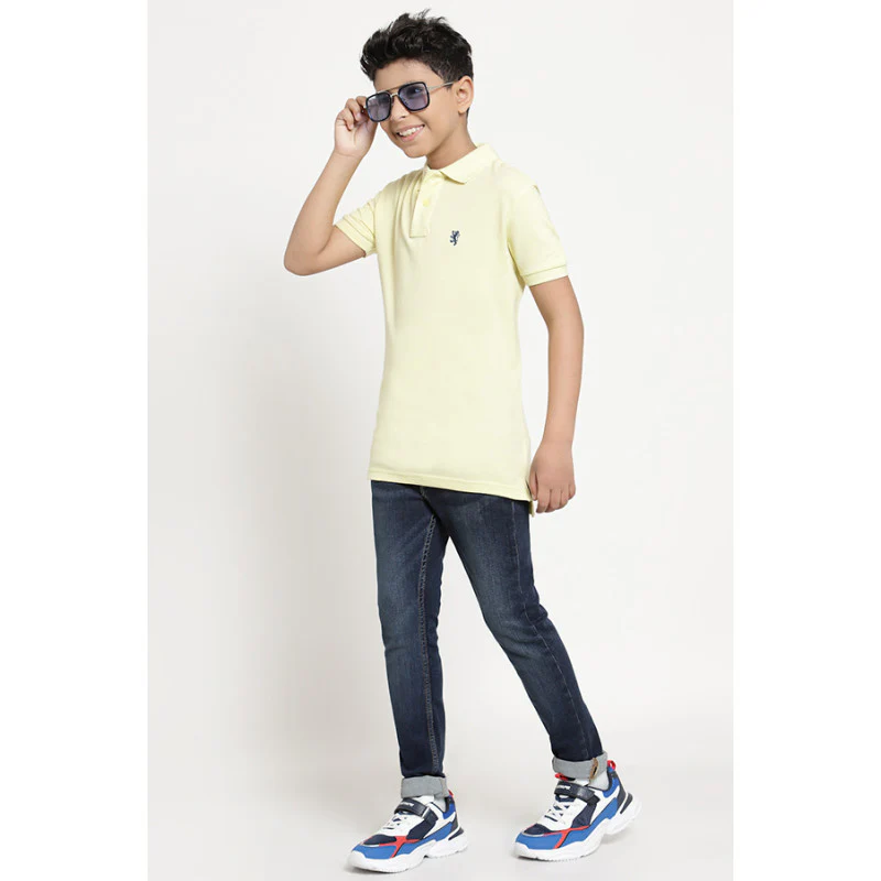 Boys Yellow Solid T-Shirt - Image 5