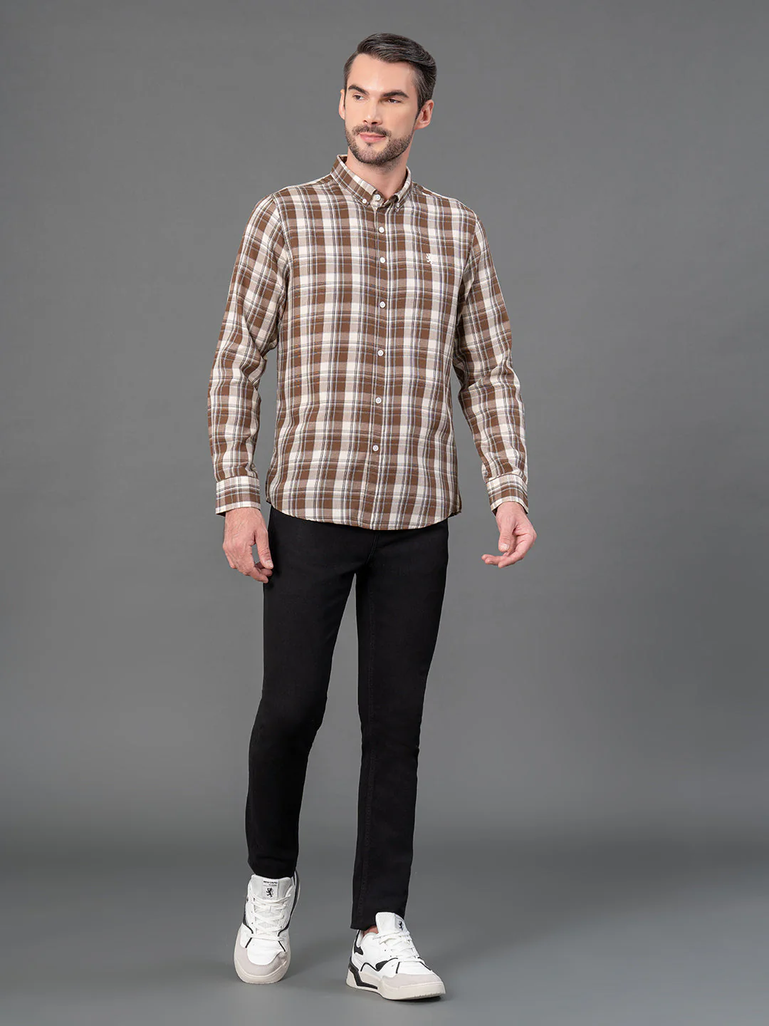 Brown Checked Shirt for Men - Image 5