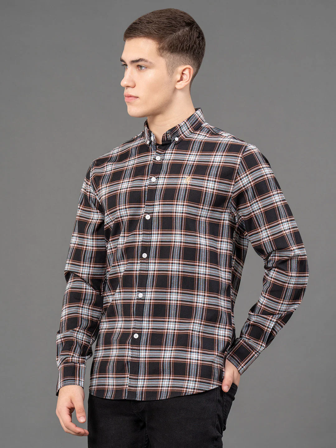 Brown Checked Shirt for Men - Image 5