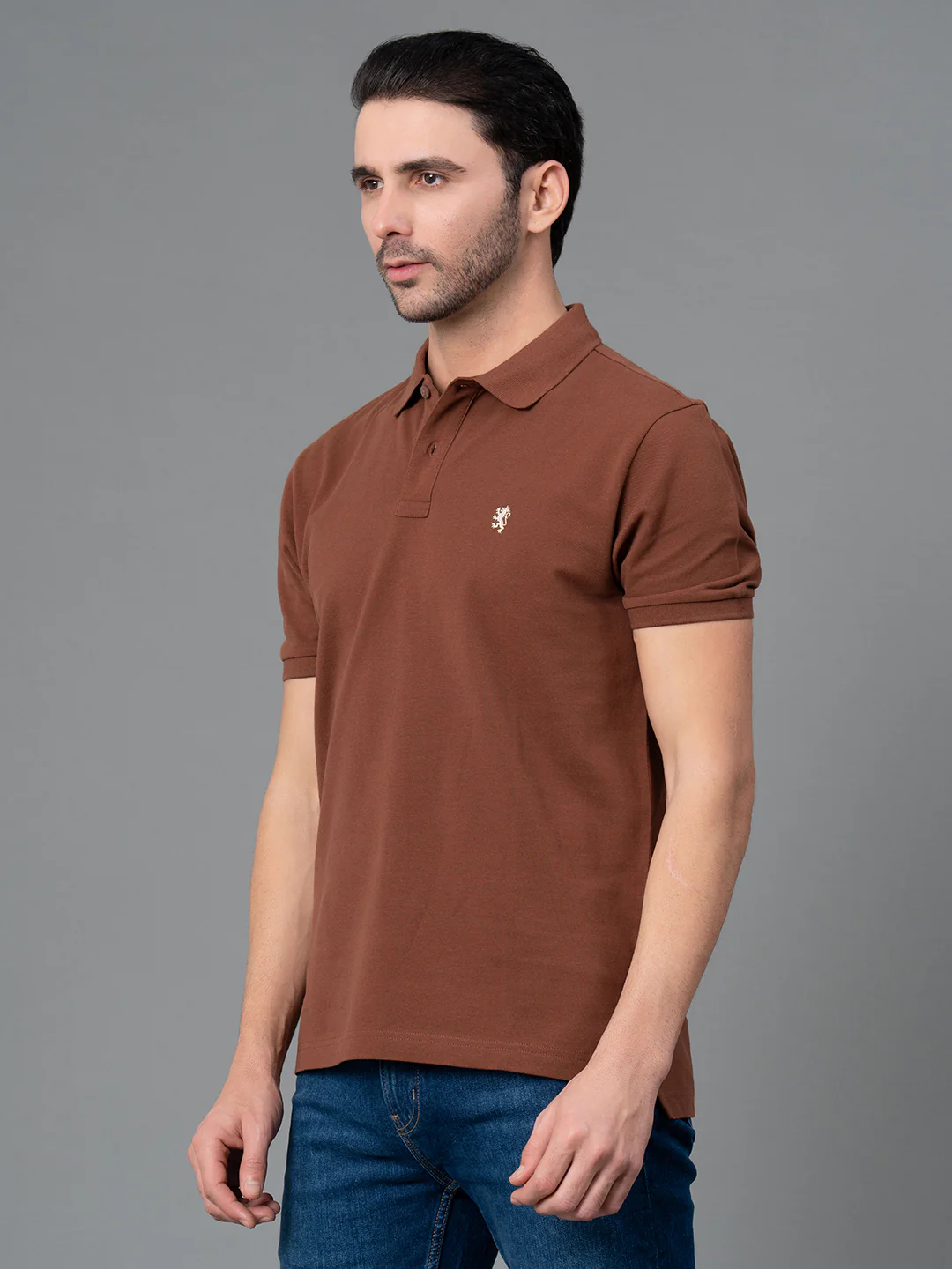 Brown Men Polo T-Shirt - Image 6