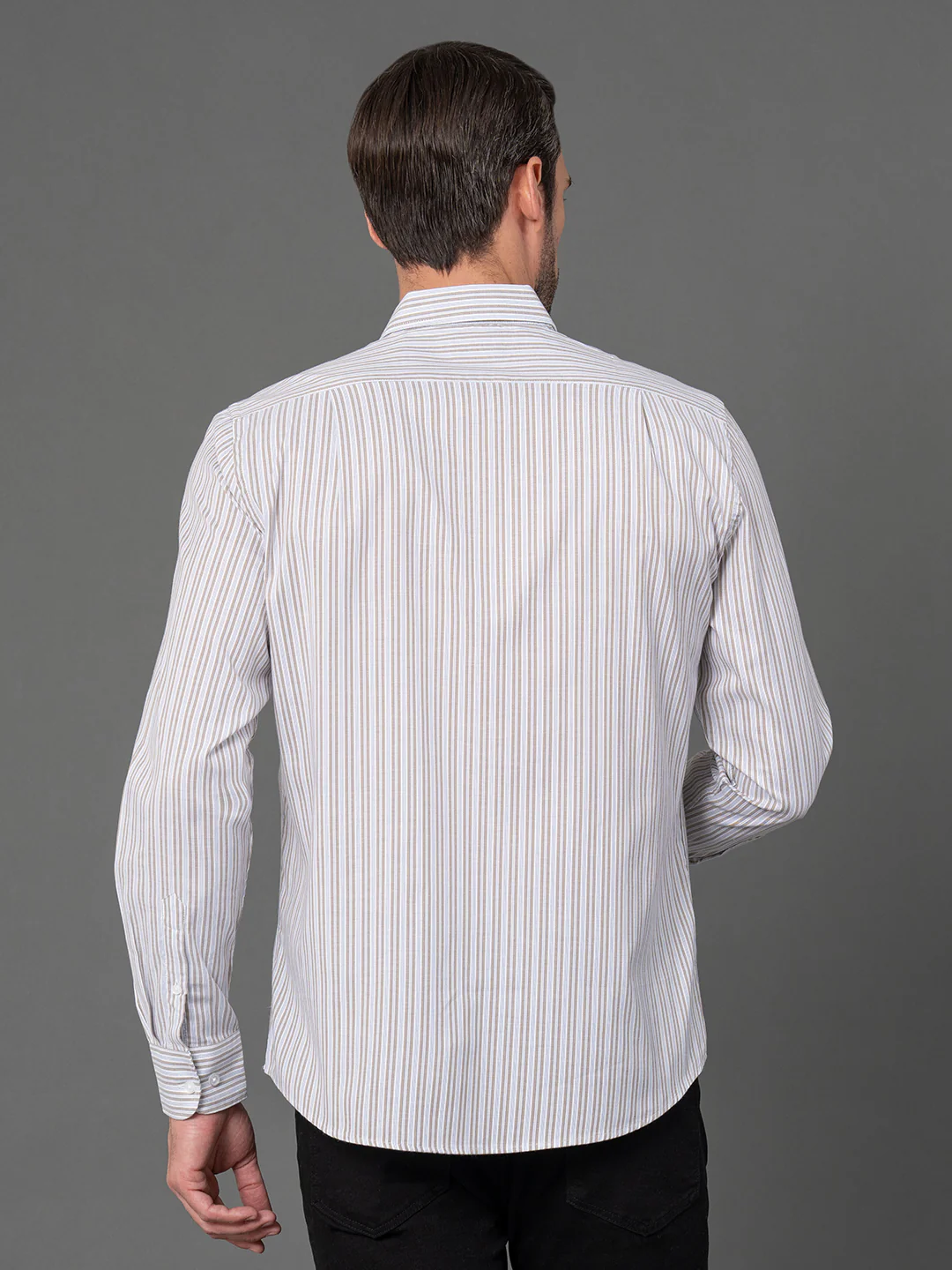 Brown Striped Shirt for Men - Image 3
