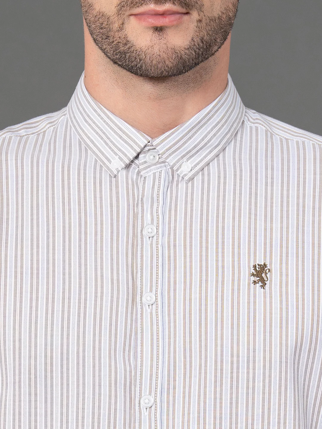 Brown Striped Shirt for Men - Image 4