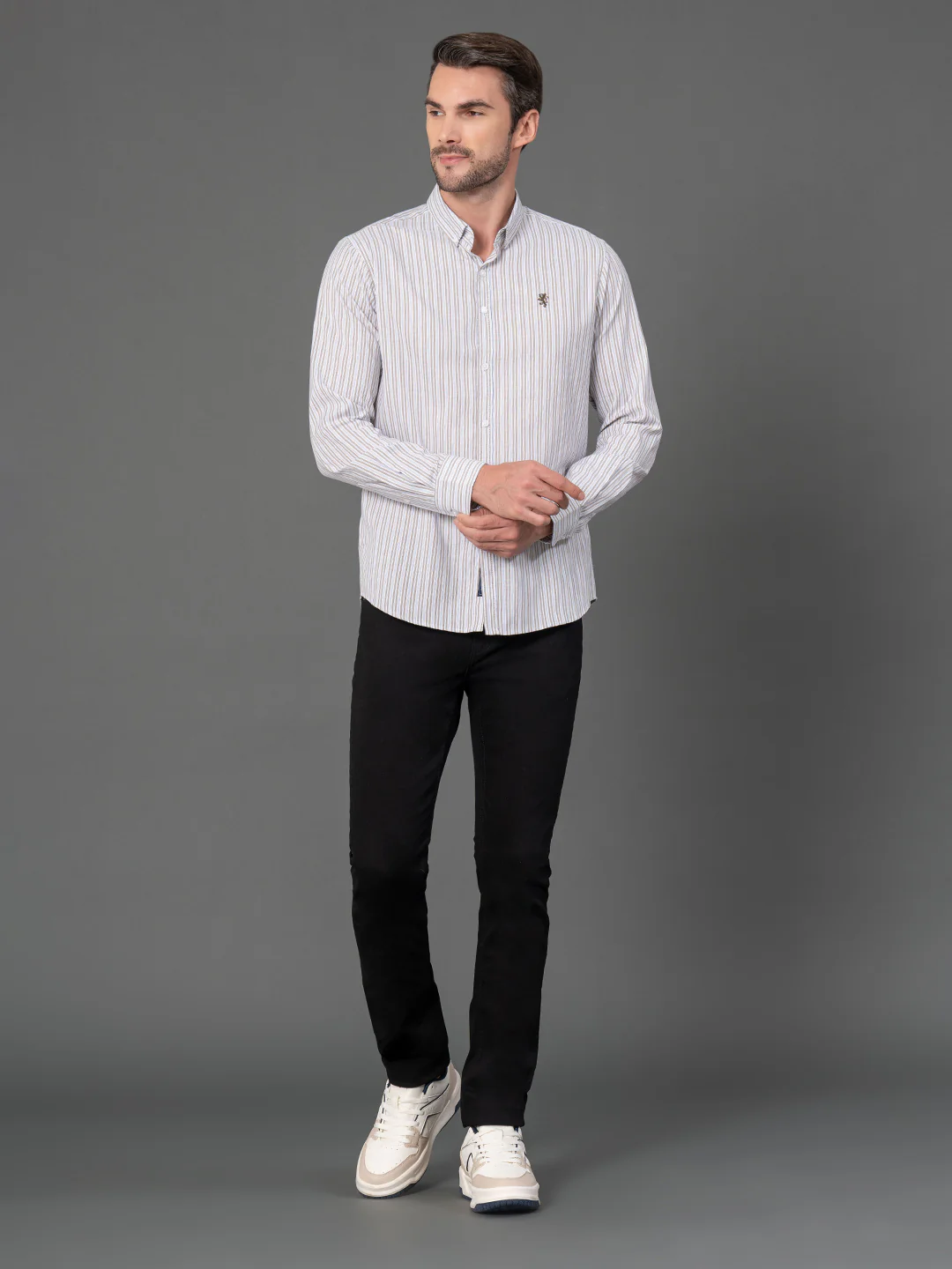 Brown Striped Shirt for Men - Image 5