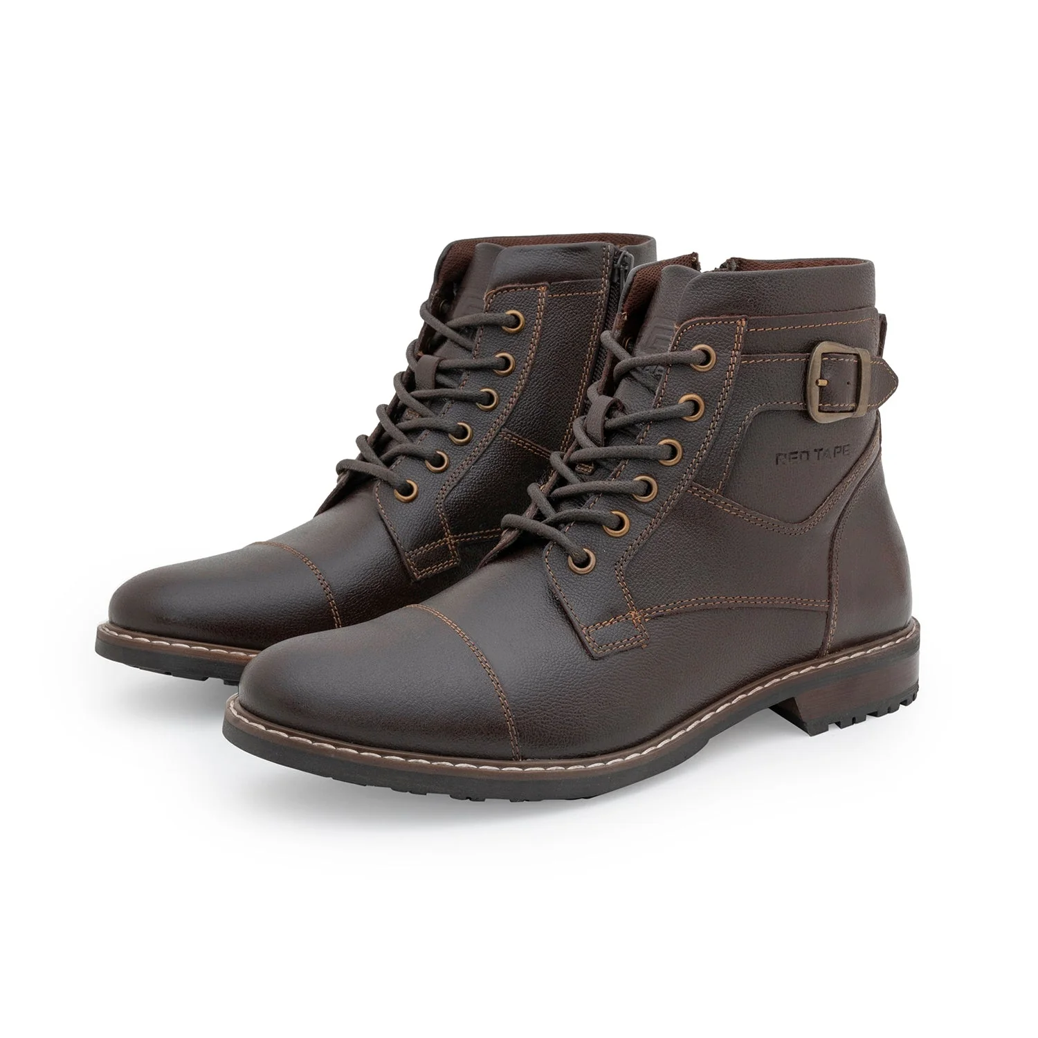 Casual Biker Boots for Men | Soft Cushioned Insole, Slip-ResisTance, Dynamic Feet Support, Arch Support & Shock Absorption - Image 5