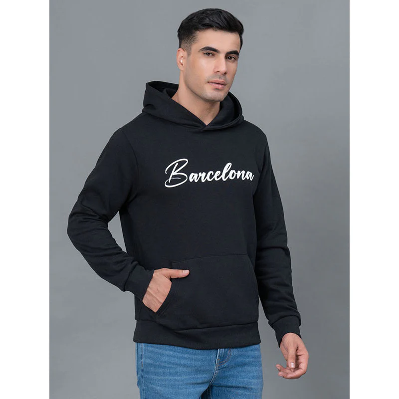 Casual Black Hoodie for Men - Image 2