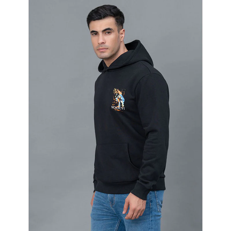Casual Black Hoodie for Men - Image 2