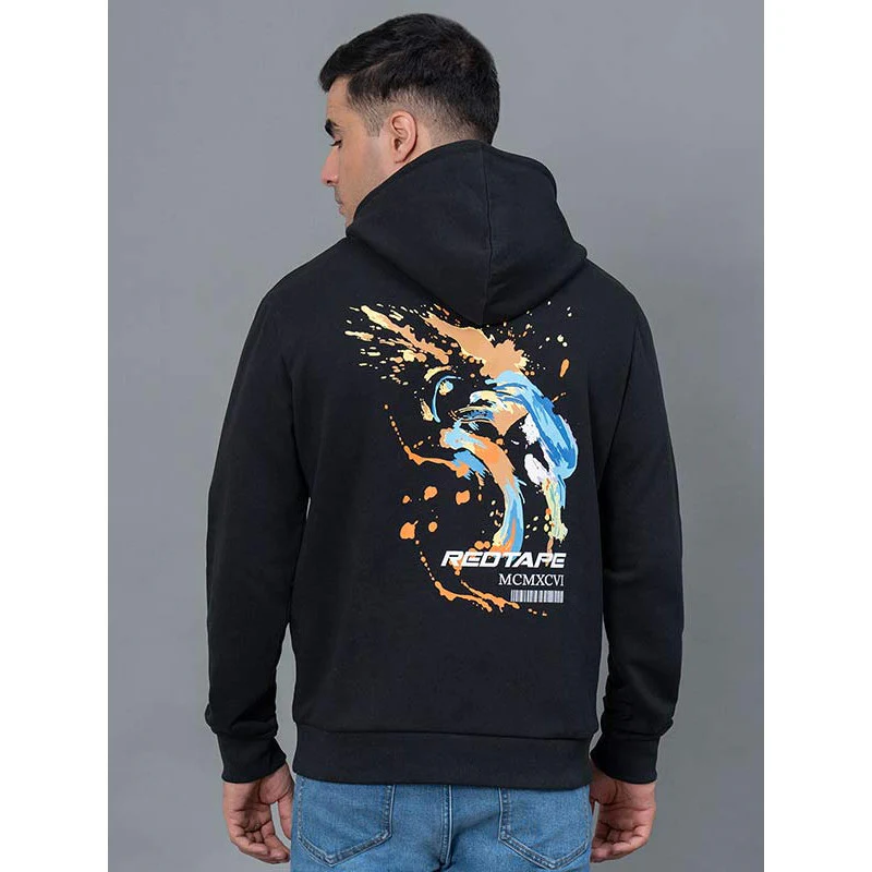 Casual Black Hoodie for Men - Image 3