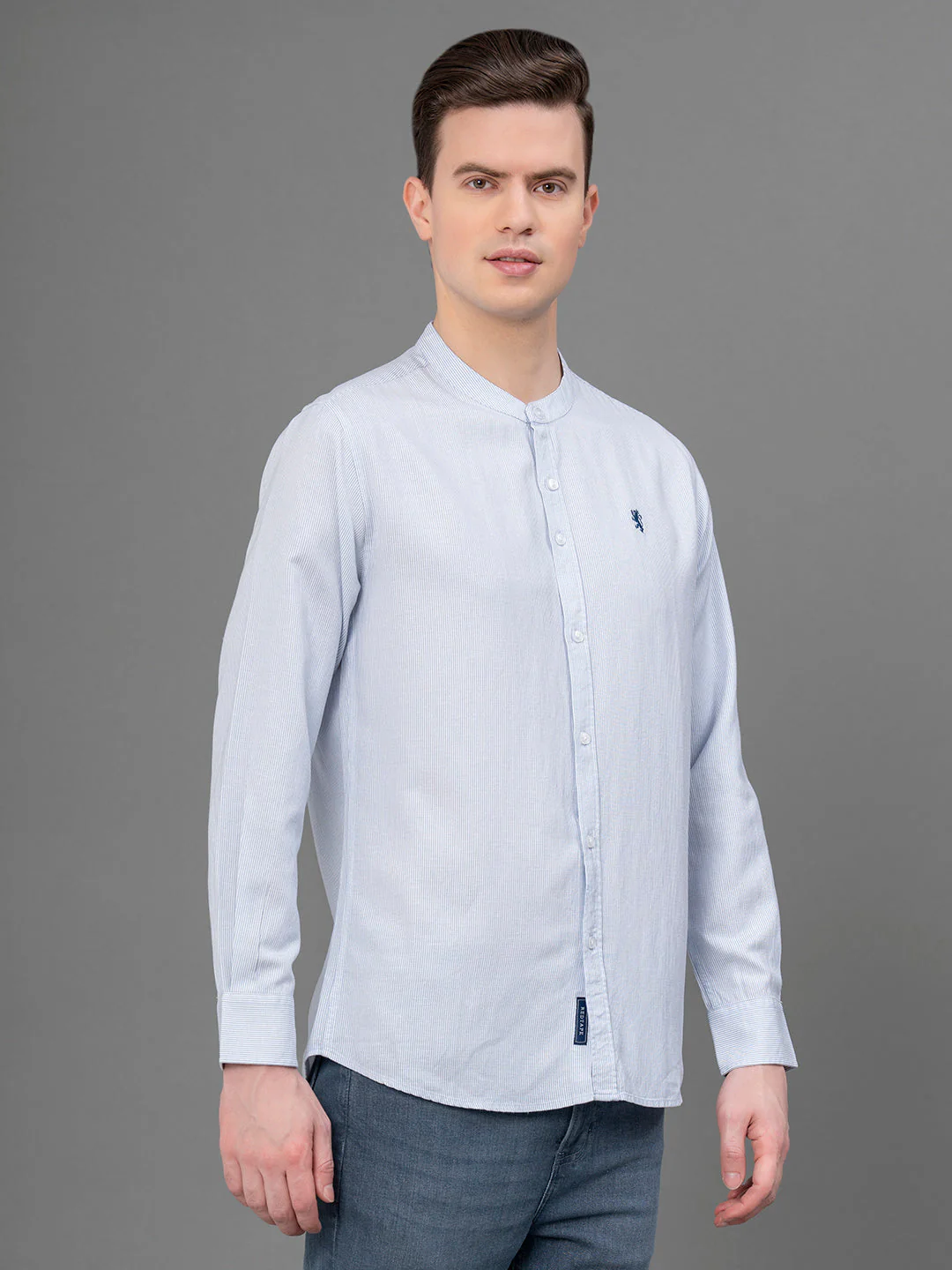 Casual Mandarin Shirt For Men - Image 2