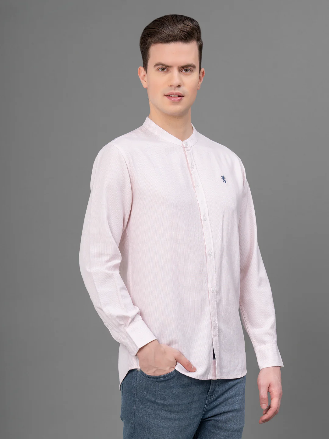 Casual Mandarin Shirt For Men - Image 2