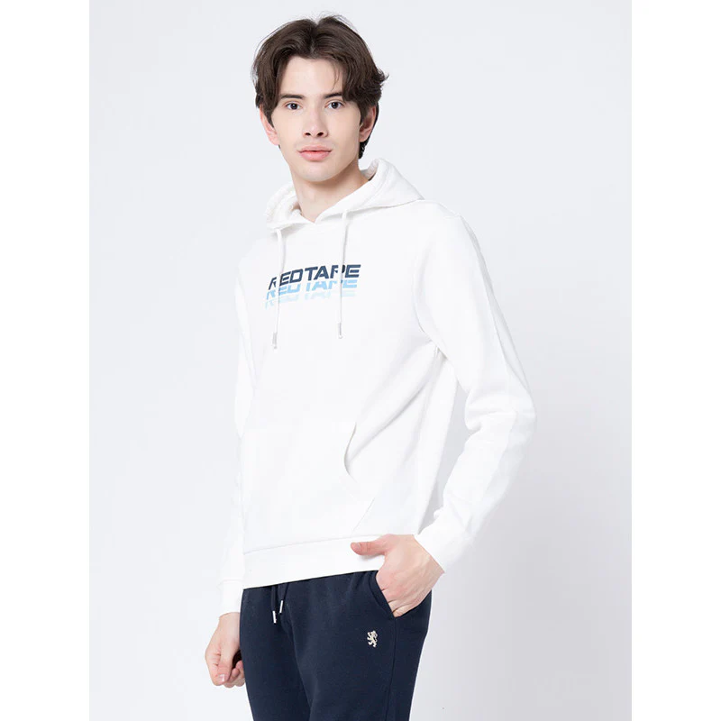 Casual Off White Hoodie For Men - Image 2