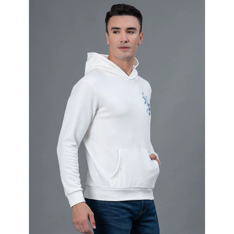 Casual Off White Hoodie for Men - Image 2