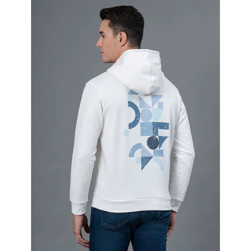 Casual Off White Hoodie for Men - Image 3
