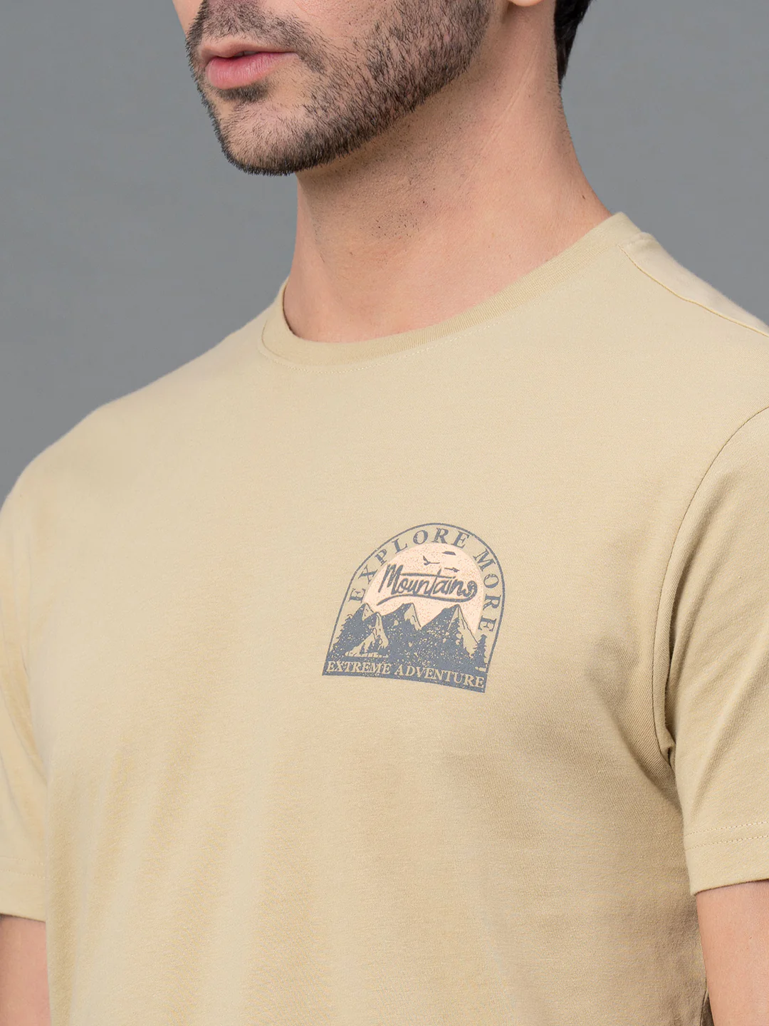 Casual Olive T-Shirt for Men - Image 4