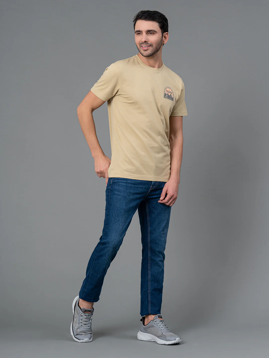 Casual Olive T-Shirt for Men - Image 5