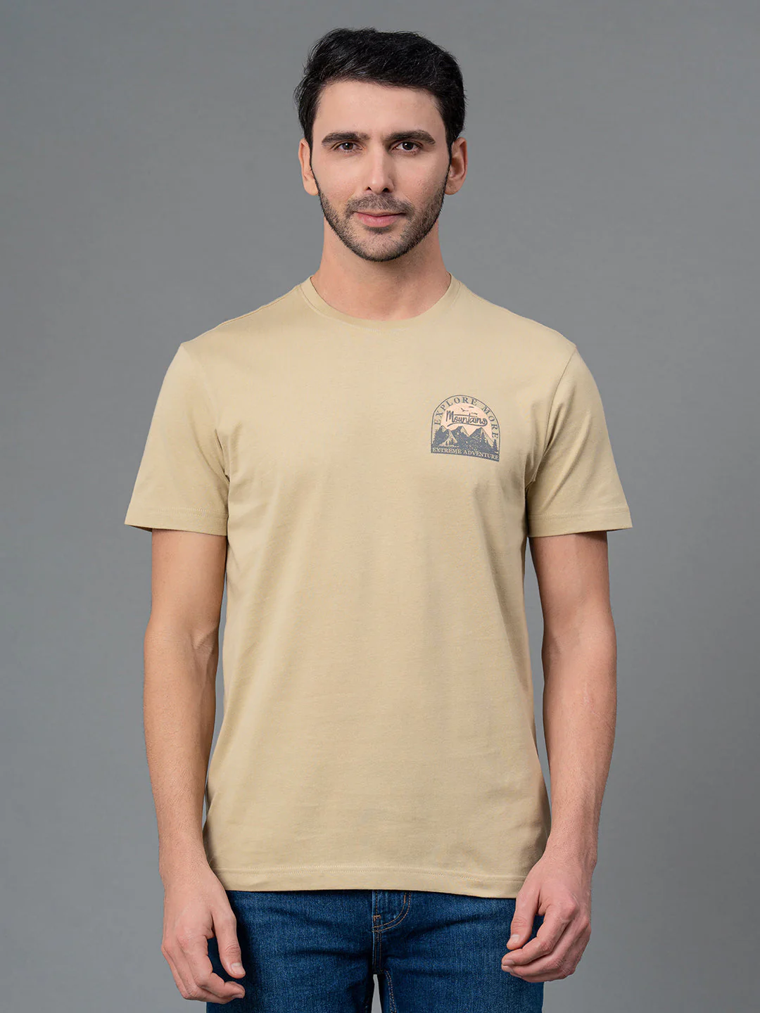 Casual Olive T-Shirt for Men - Image 6