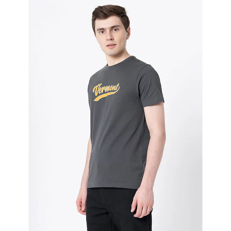 Casual Space Grey T-Shirt For Men - Image 2