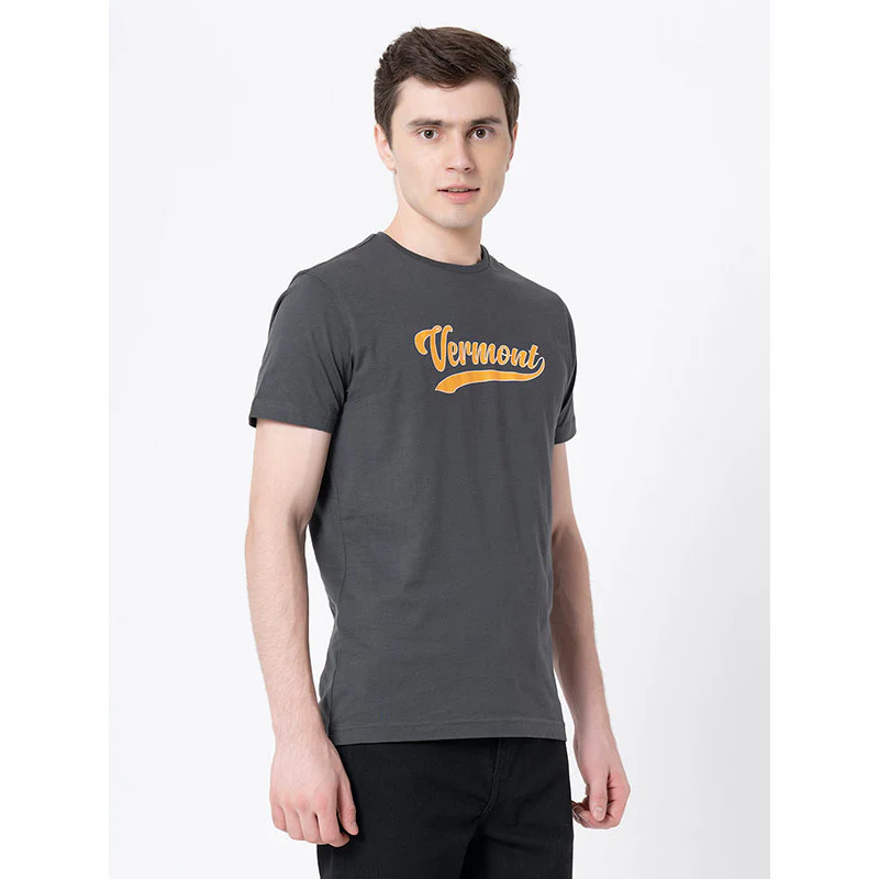 Casual Space Grey T-Shirt For Men - Image 3