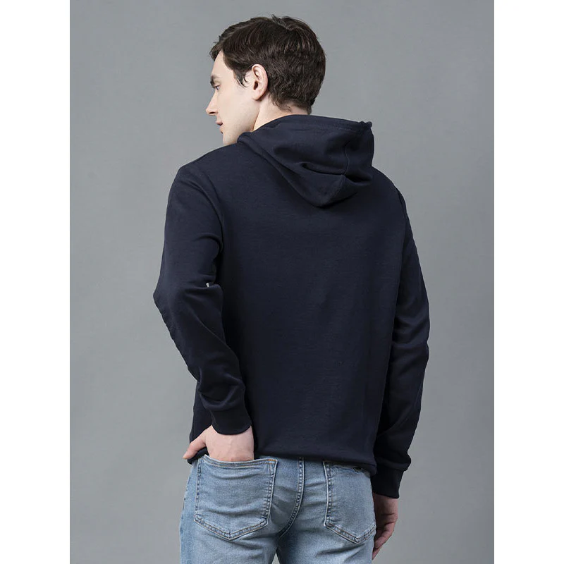 Classic Navy Casual Hoodie for Men - Image 3