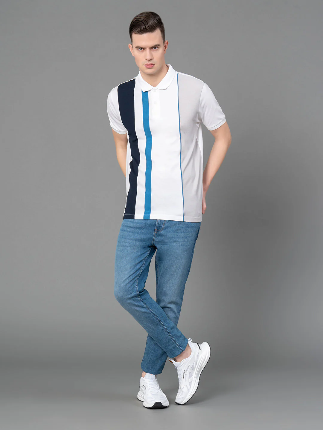 Colorblock Polo T-Shirt for Men - Image 5