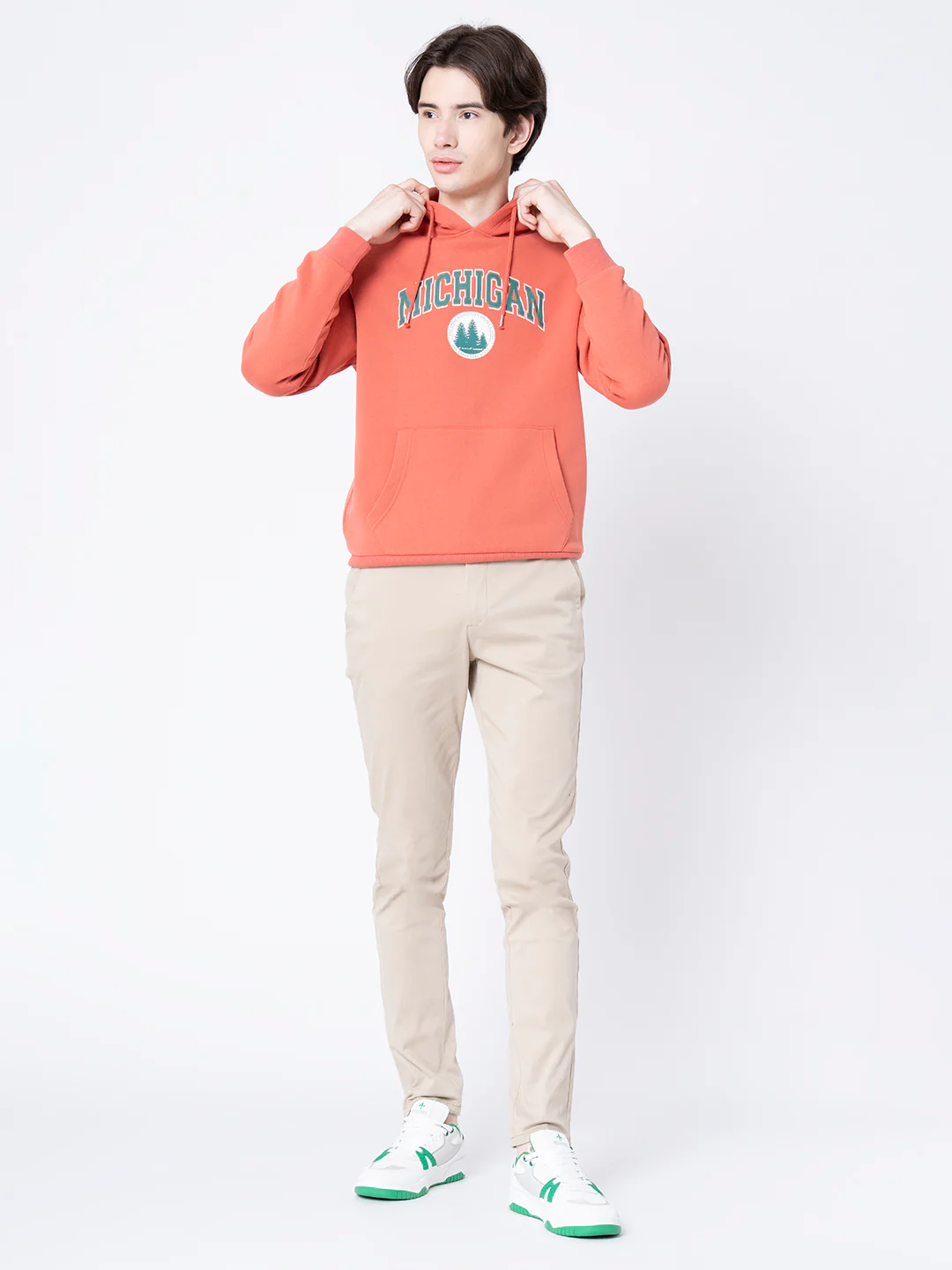 Coral Graphic Print Hoodie for Men - Image 6