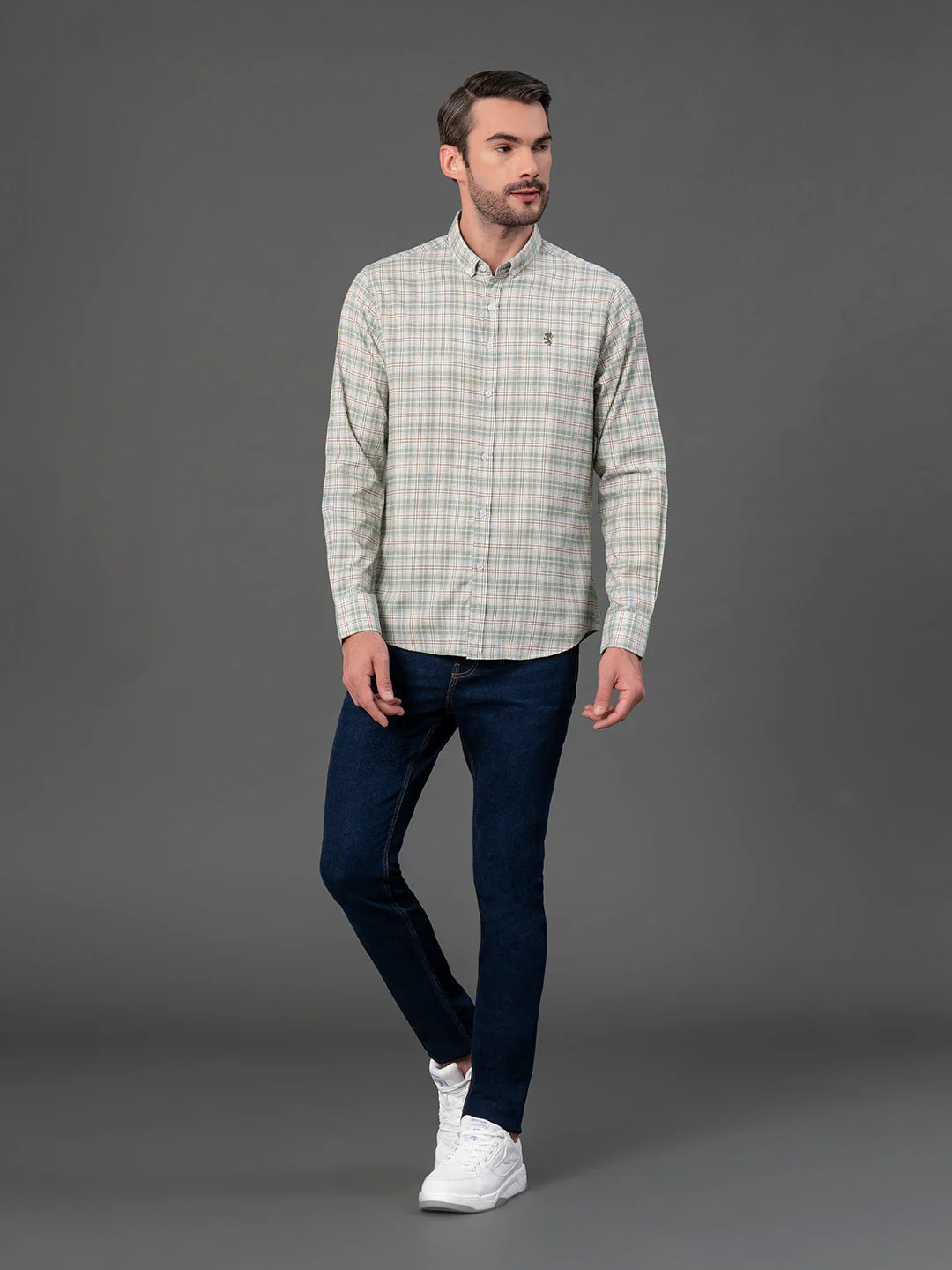 Dark Green Checked Shirt for Men - Image 5