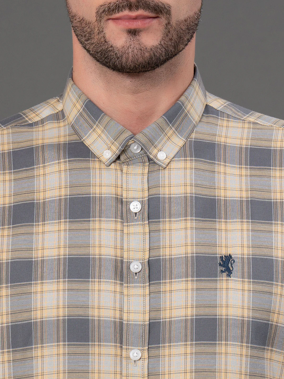 Dark Grey Checked Shirt for Men - Image 4