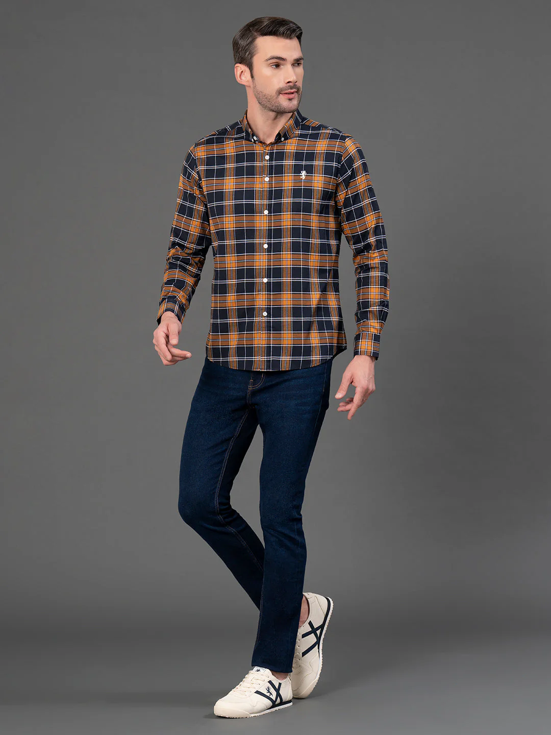 Dark Navy Checked Shirt for Men - Image 5