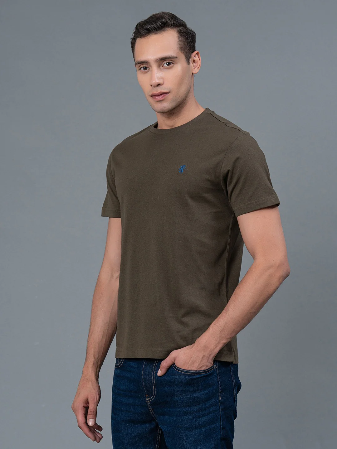 Dark Olive  Men's T-Shirt - Image 2