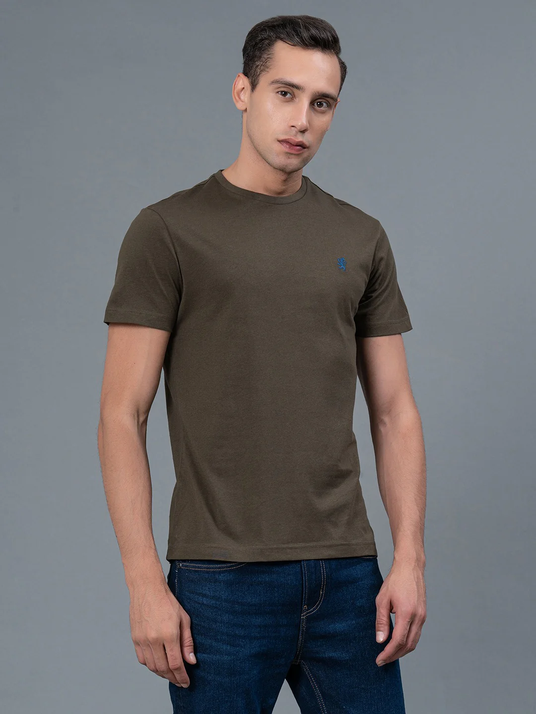 Dark Olive  Men's T-Shirt - Image 6