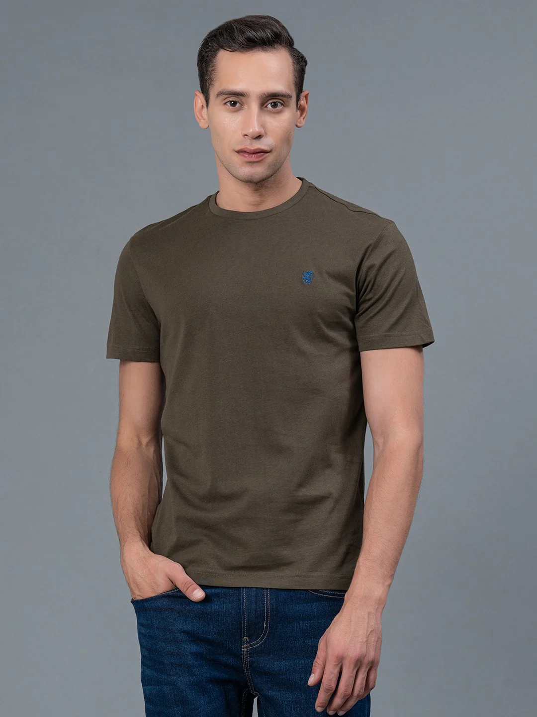 Dark Olive  Men's T-Shirt - Image 7