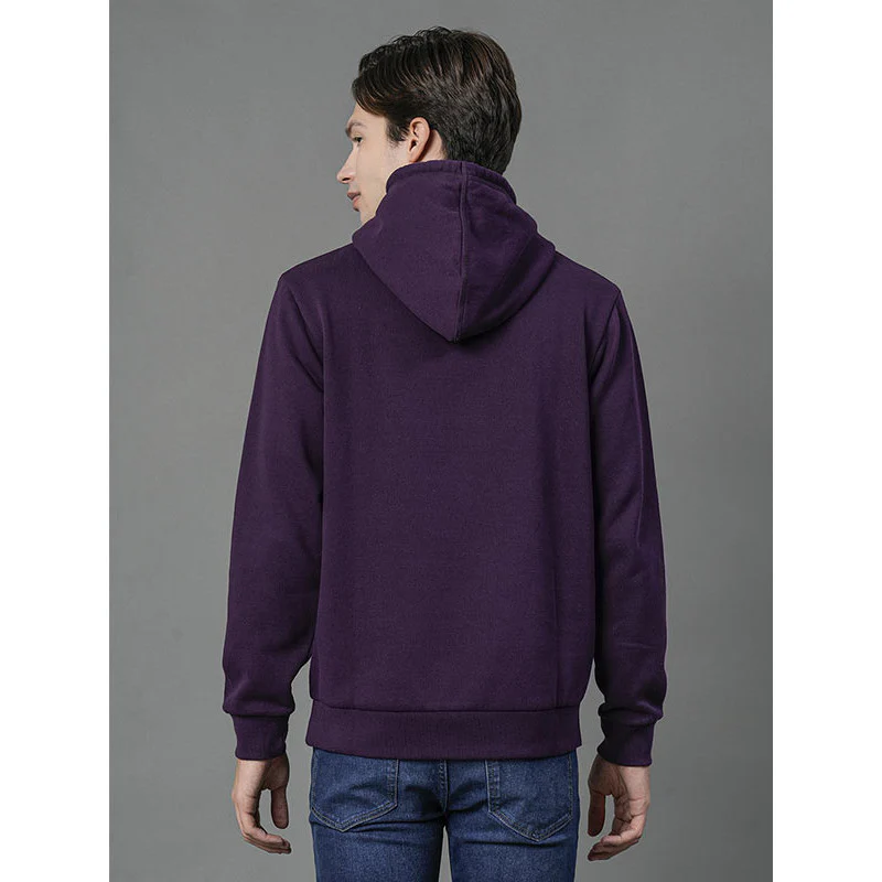 Dark Purple Regular Fit Hoodie for Men - Image 3