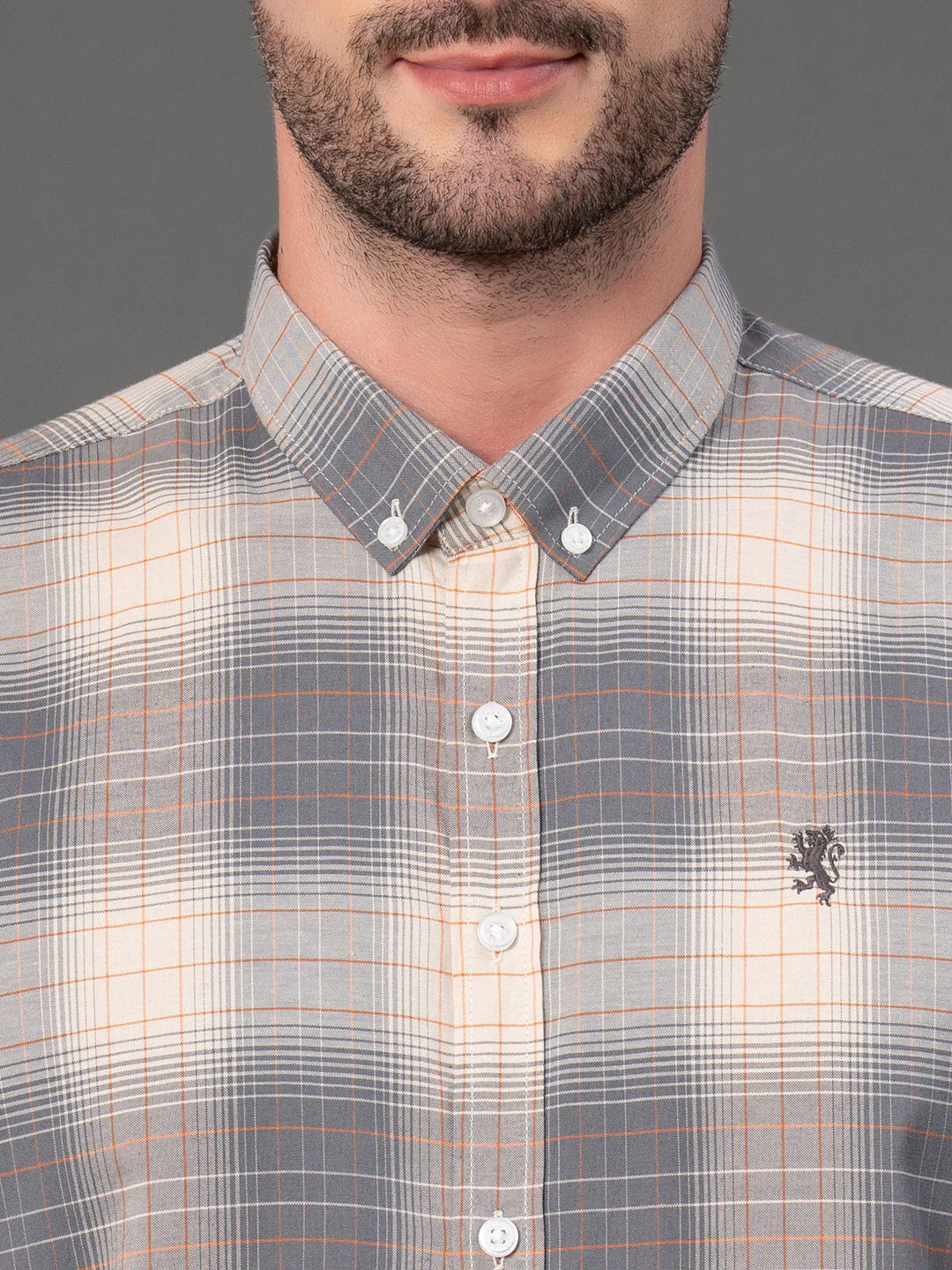 Deep Blue Checked Shirt for Men - Image 4