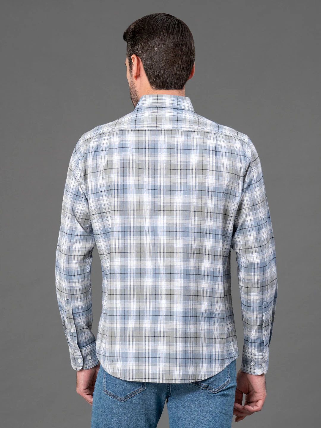Dusky Olive Checked Shirt for Men - Image 3