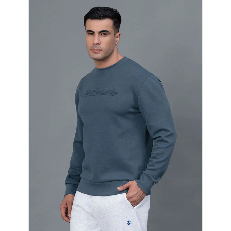 Embossed Athleisure Sweatshirt for Men - Image 2