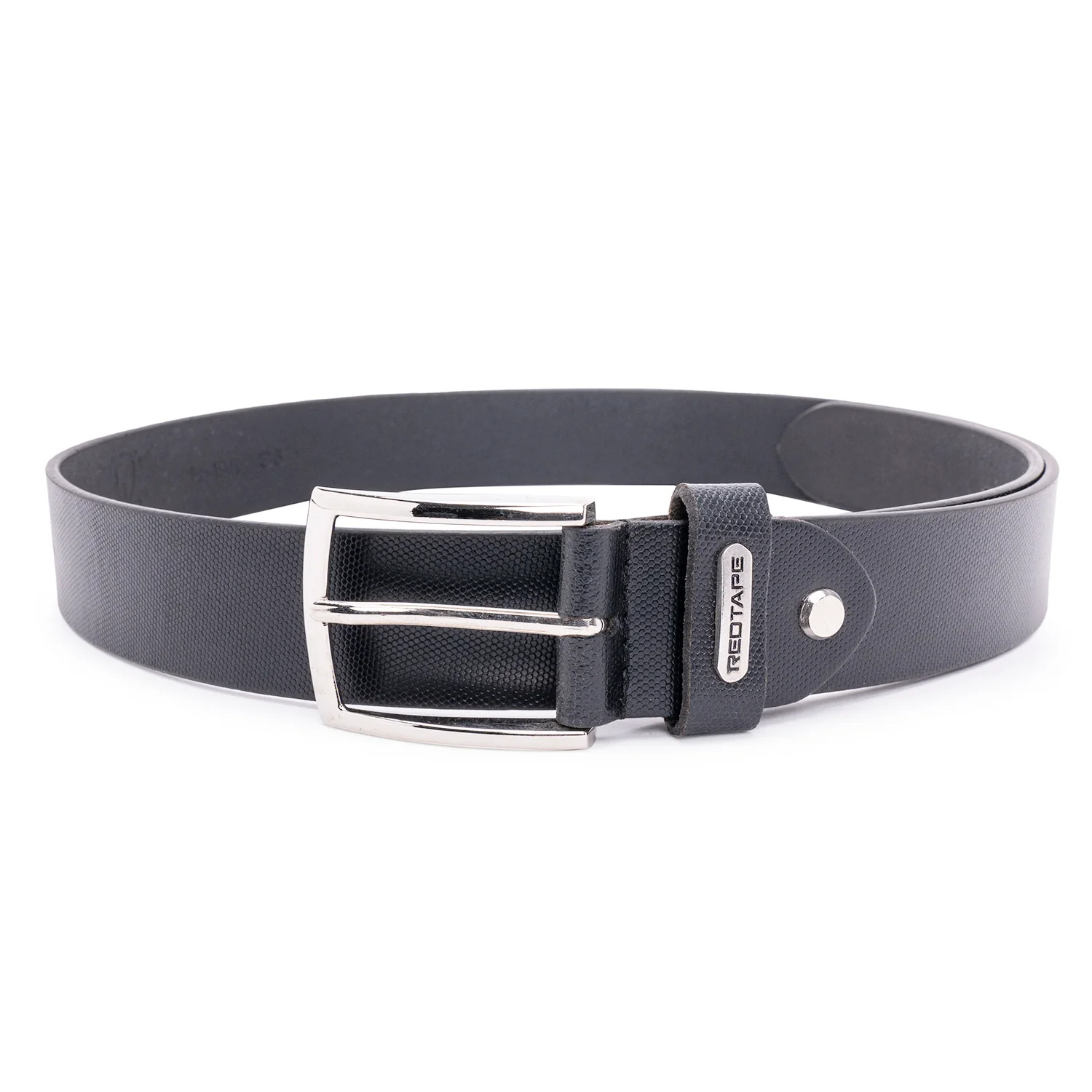 Formal Black Leather Belt For Men | Textured Leather Belt | Classic and Durable - Image 2