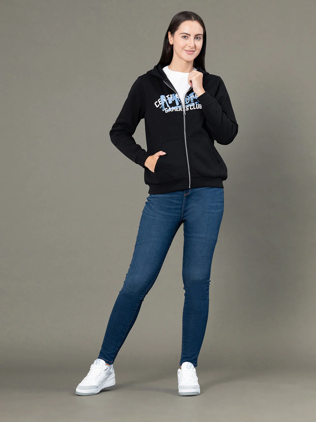Full Zip Graphic Hoodie for Women - Image 5