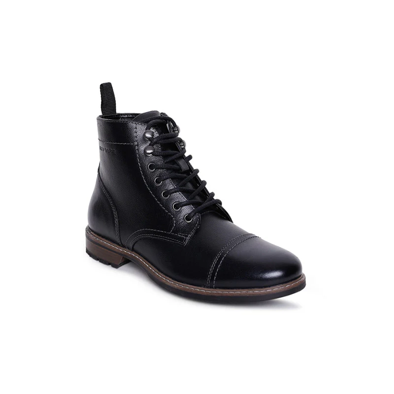 Genuine Leather Ankle Length Boots for Men | Soft Cushioned Insole, Slip-ResisTance, Dynamic Feet Support, Arch Support & Shock Absorption - Image 2