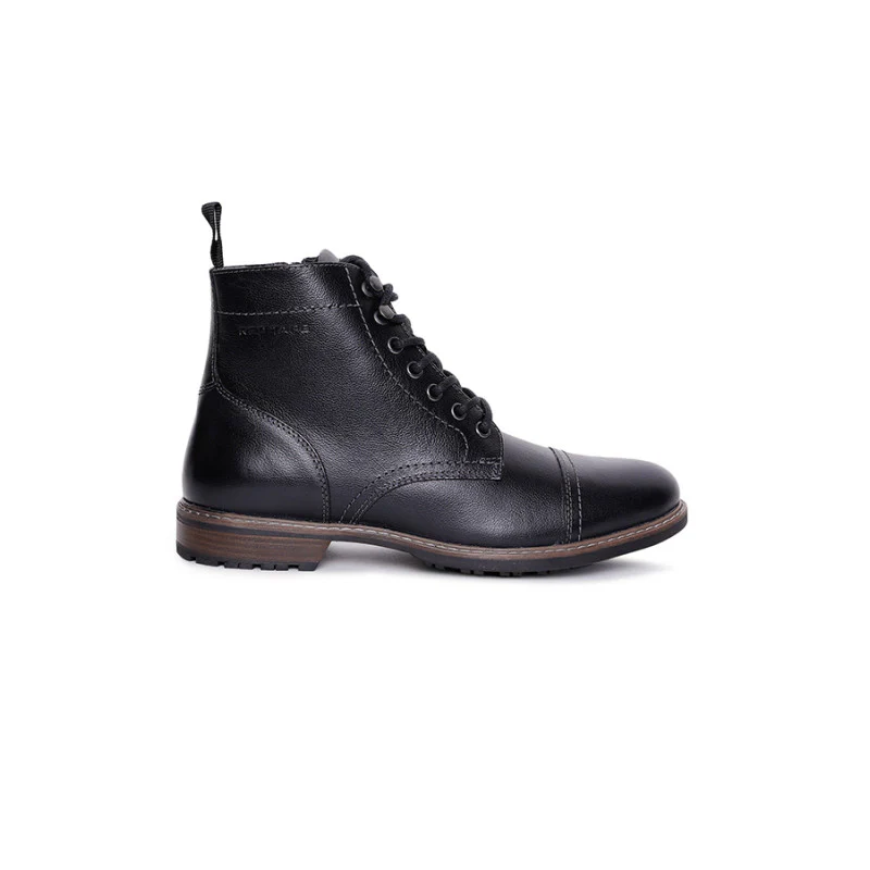 Genuine Leather Ankle Length Boots for Men | Soft Cushioned Insole, Slip-ResisTance, Dynamic Feet Support, Arch Support & Shock Absorption - Image 3