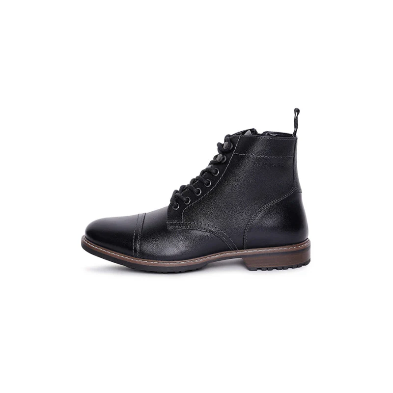 Genuine Leather Ankle Length Boots for Men | Soft Cushioned Insole, Slip-ResisTance, Dynamic Feet Support, Arch Support & Shock Absorption - Image 4